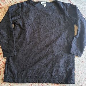 Black Lace Long Sleeve Top